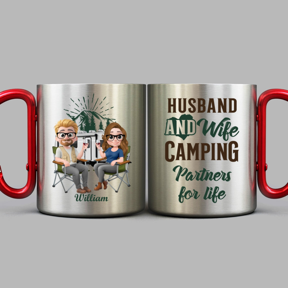 Custom Anniversary Keepsake Gifts For Couple • Husband And Wife - Personalized Carabiner Mug