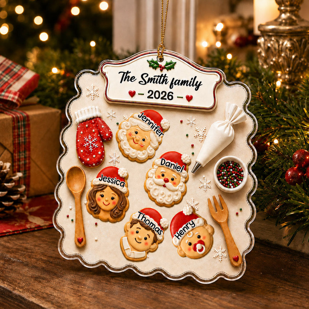 Custom Family Ornament, Christmas Gift for Family Members •  Christmas Baking Memories - Personalized Acrylic Ornament
