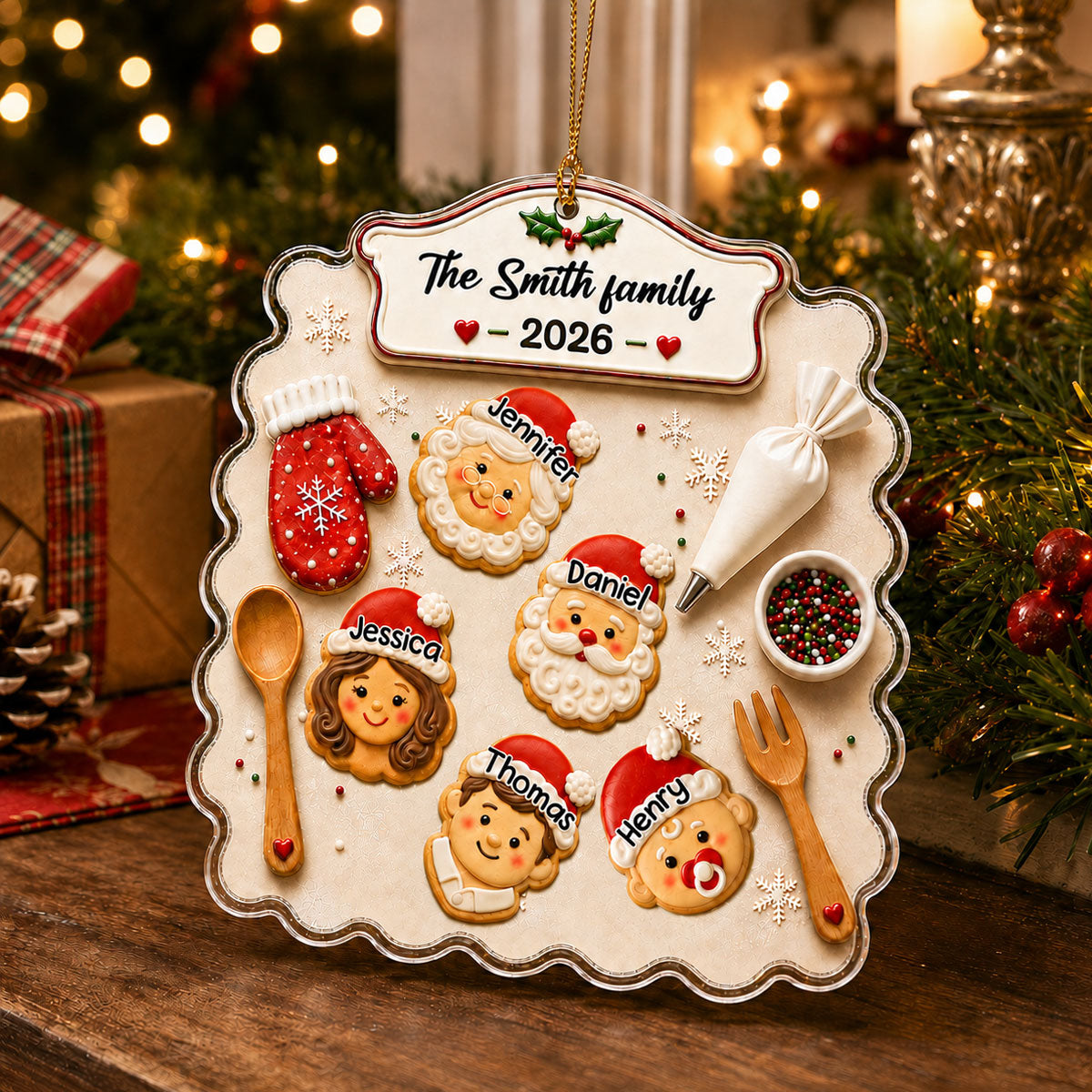 Custom Family Ornament, Christmas Gift for Family Members •  Christmas Baking Memories - Personalized Acrylic Ornament