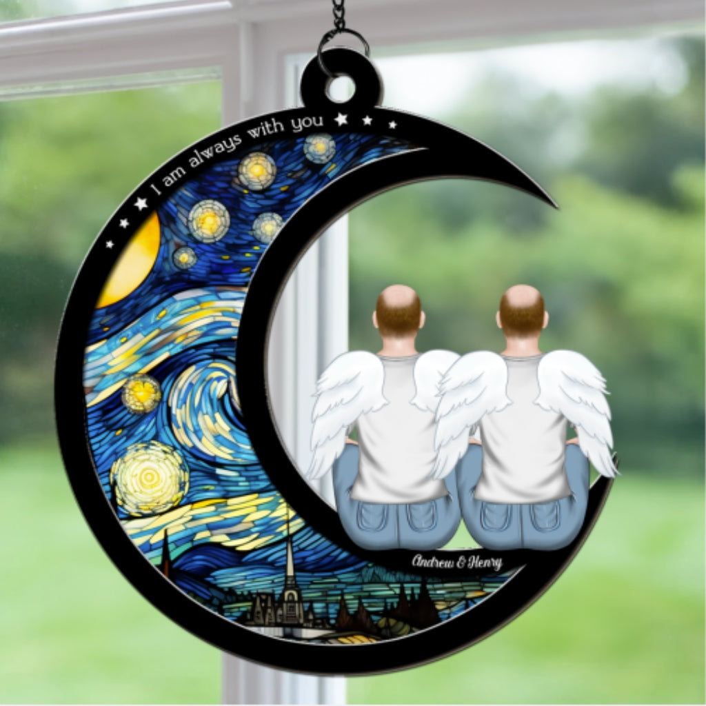 Custom Family Name Hanging Decor, Christmas Birthday Gift •  I Am Always With You - Personalized Suncatcher