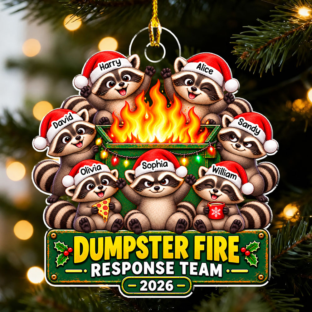Custom Coworker Christmas Ornament, Team Appreciation Gift •  Dumpster Fire Response Team -  Personalized Acrylic Ornament