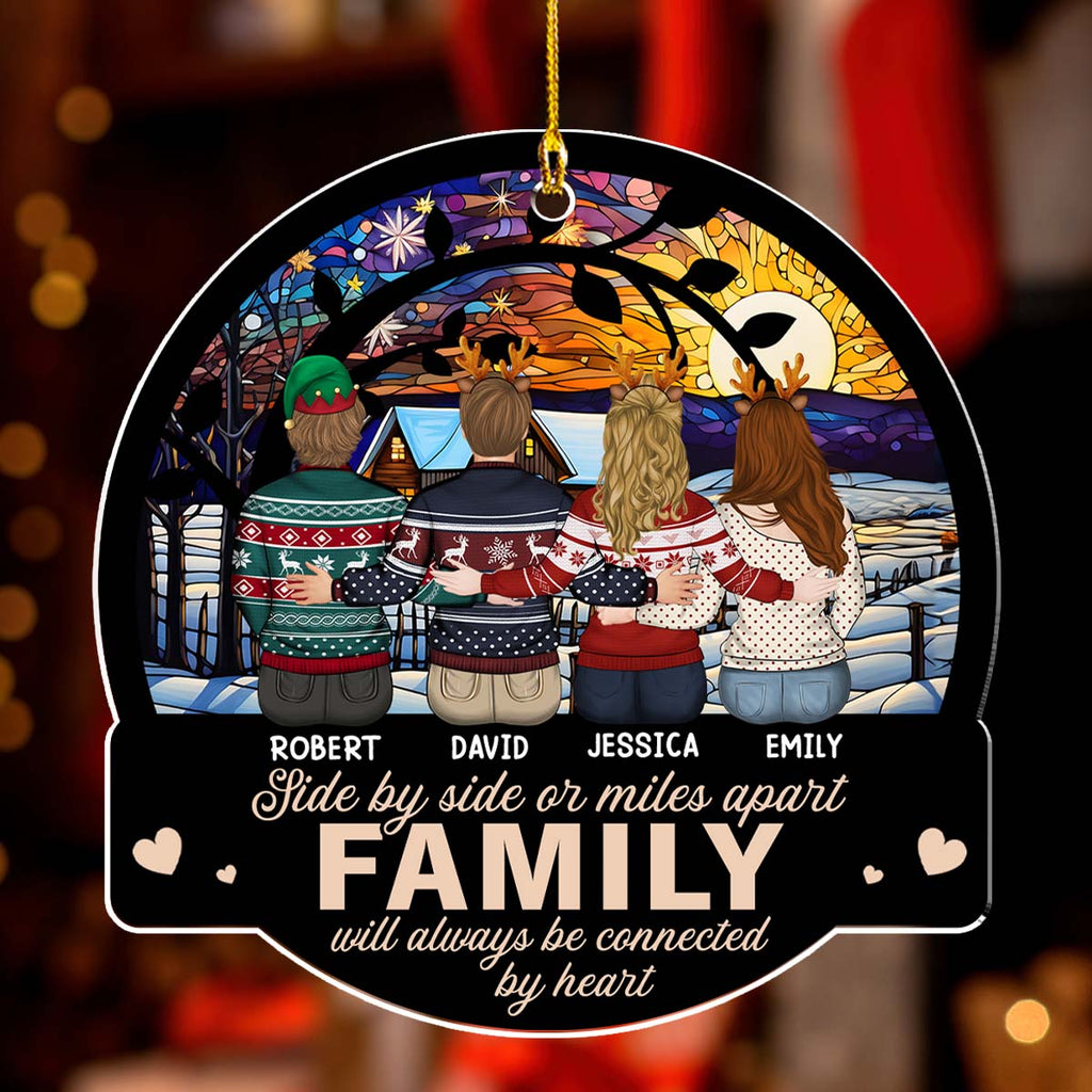 Custom Sister Christmas Ornament •  Circle Of Love - Personalized Acrylic Ornament