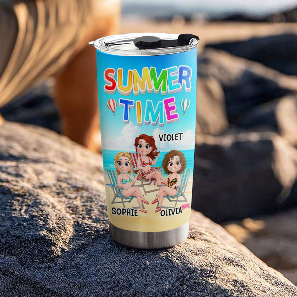 Custom Christmas Birthday Gifts For Best Friend • Besties Summer - Personalized Tumbler