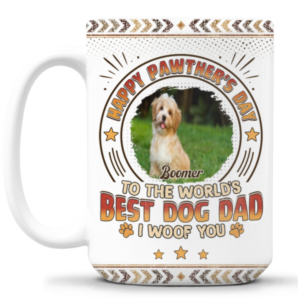 Custom Photo Christmas & Birthday Keepsake Gift • Pawther Day With Dog Dad Photo - Personalized Coffee Mug