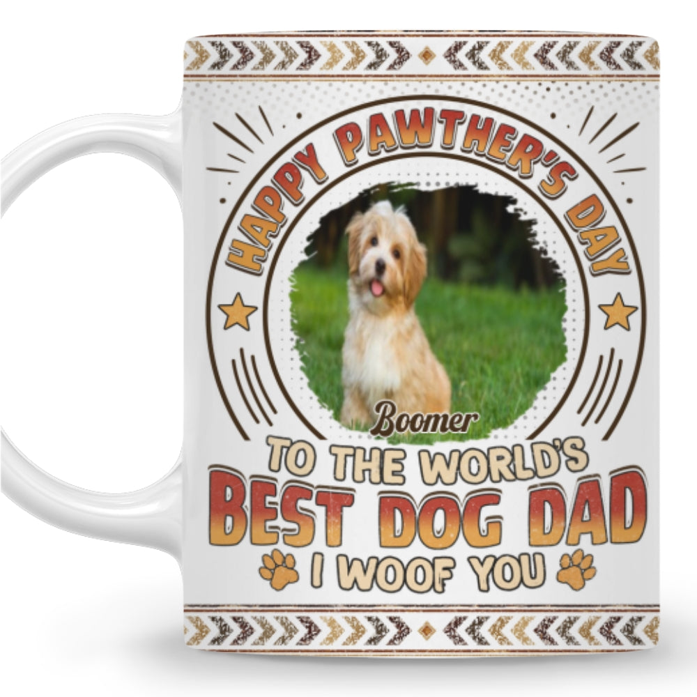 Custom Photo Christmas & Birthday Keepsake Gift • Pawther Day With Dog Dad Photo - Personalized Coffee Mug