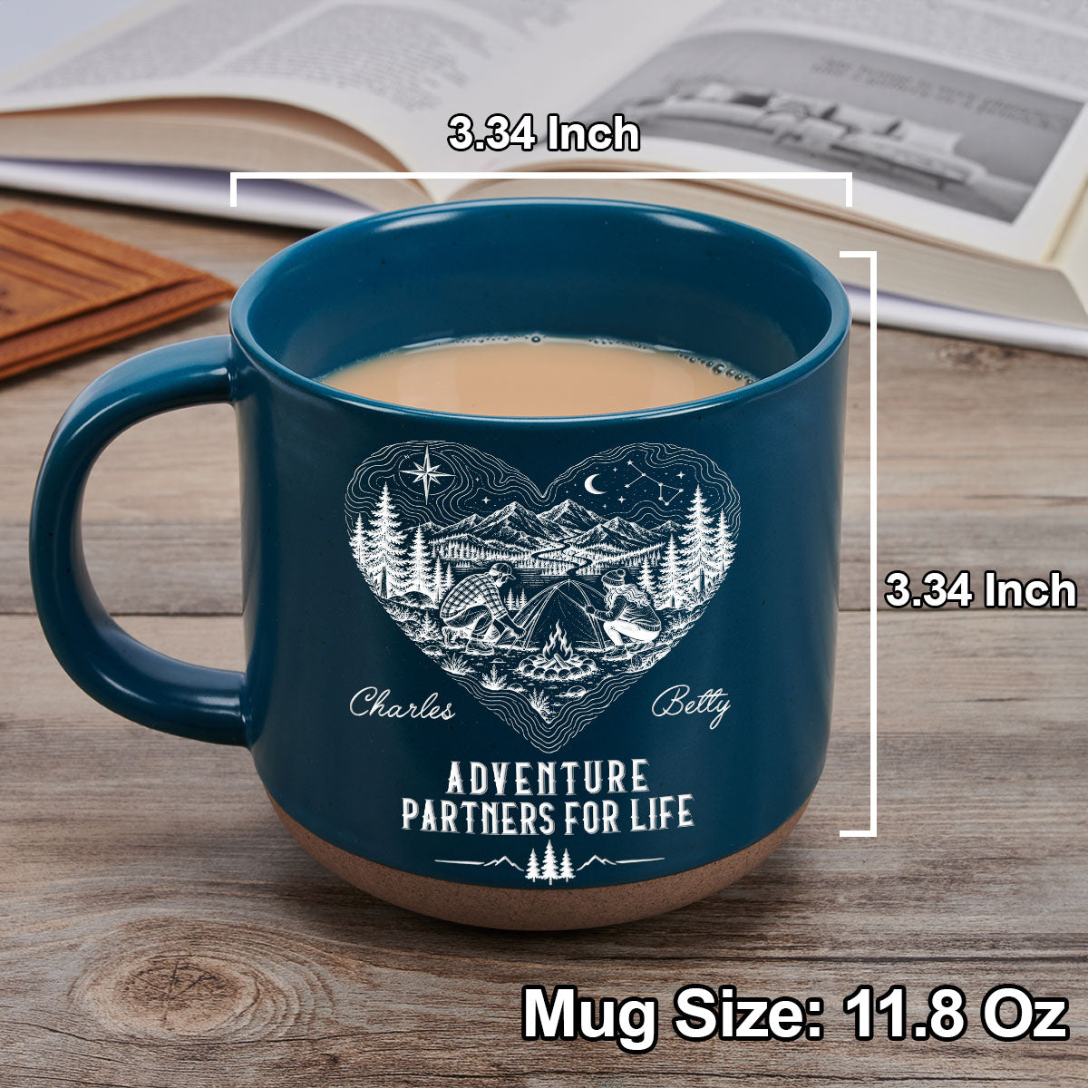 Custom Anniversary Keepsake Gifts For Couple • Our Story Is One Big Adventure - Personalized Pottery Mug