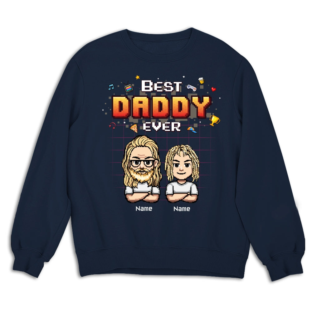 Custom Father's Day, Special Gift for Dad & Grandpa • Best Dad Pixel - Personalized Shirt