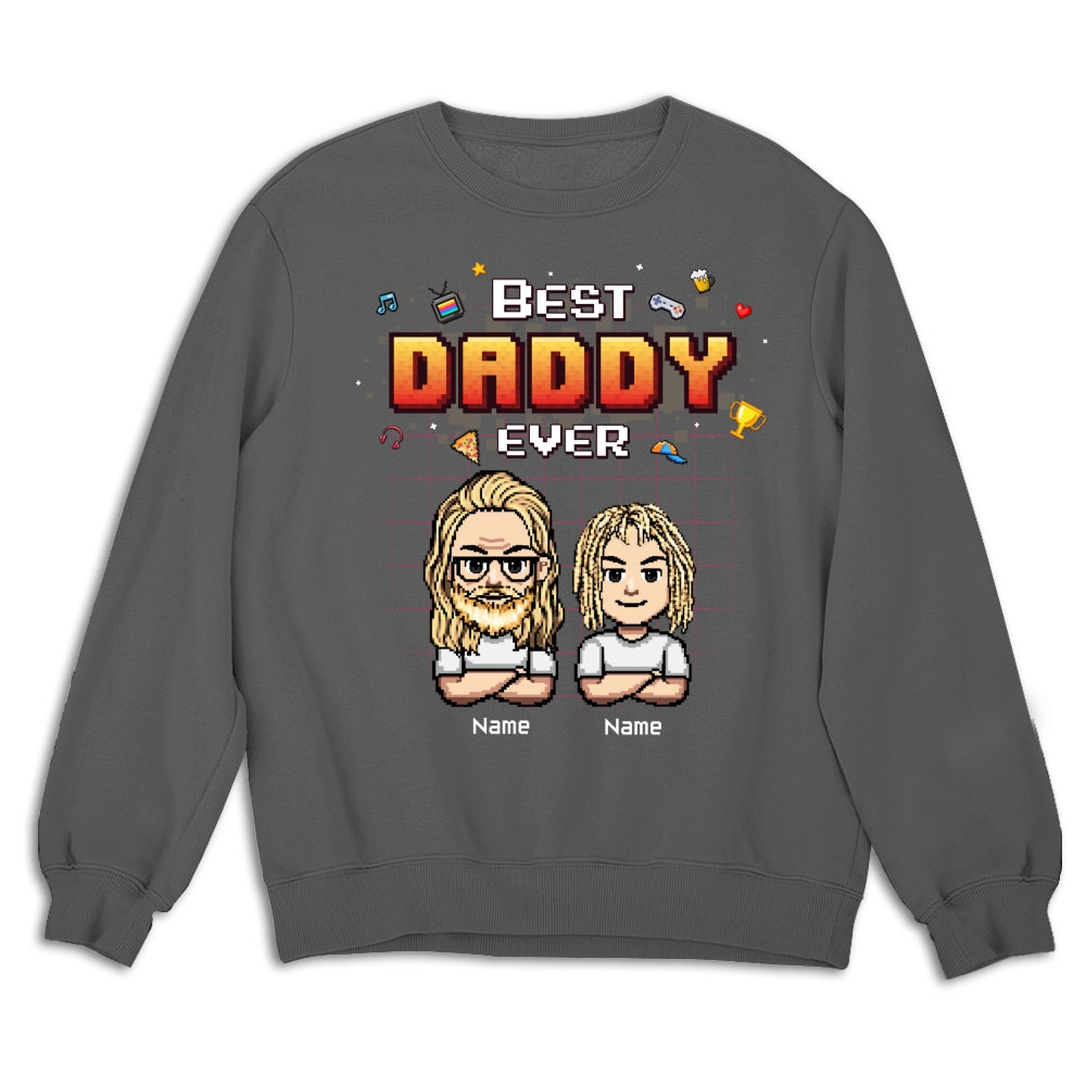 Custom Father's Day, Special Gift for Dad & Grandpa • Best Dad Pixel - Personalized Shirt