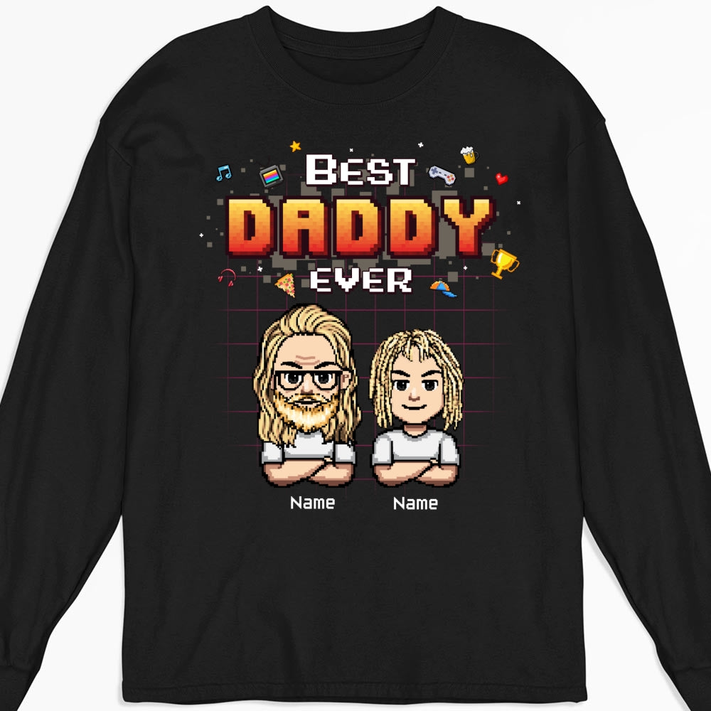 Custom Father's Day, Special Gift for Dad & Grandpa • Best Dad Pixel - Personalized Shirt