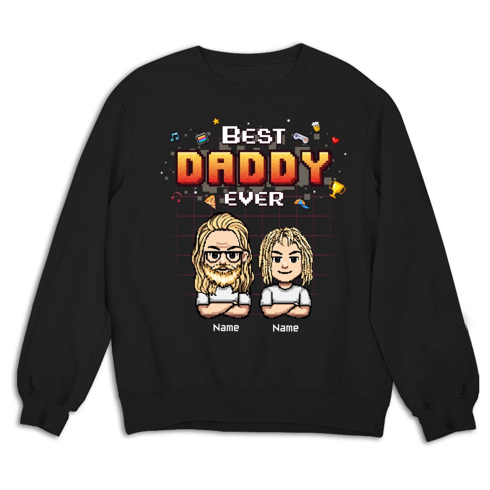 Custom Father's Day, Special Gift for Dad & Grandpa • Best Dad Pixel - Personalized Shirt