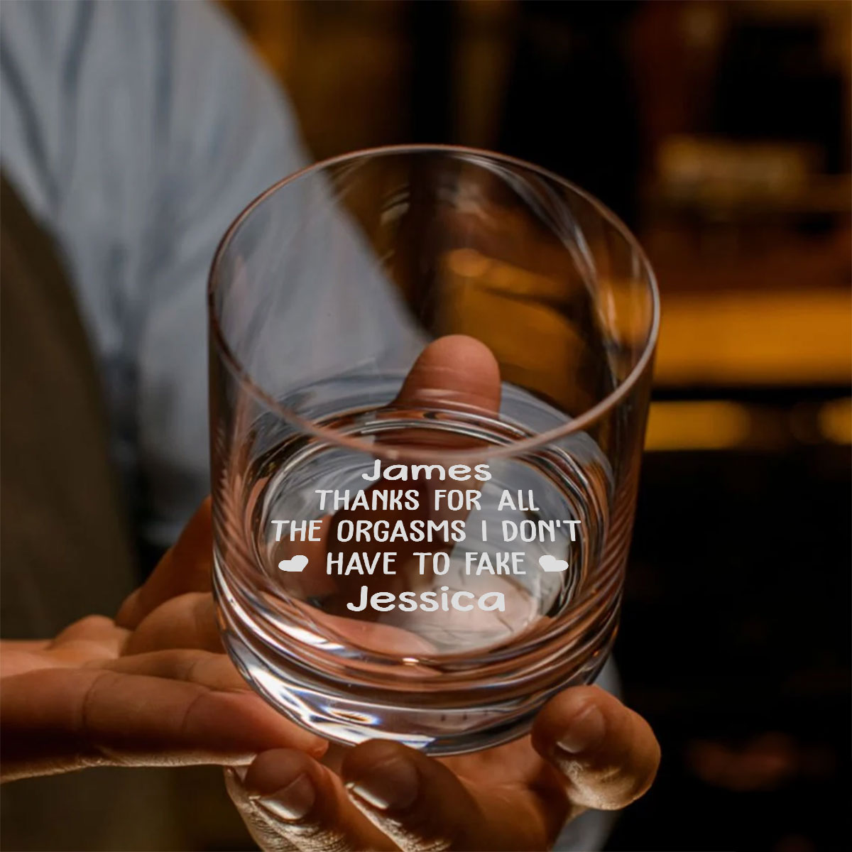 Custom Father's Day Birthday Gifts for Husband • Certified Pleasure Every Single Time - Personalized Engraved Whiskey Glass