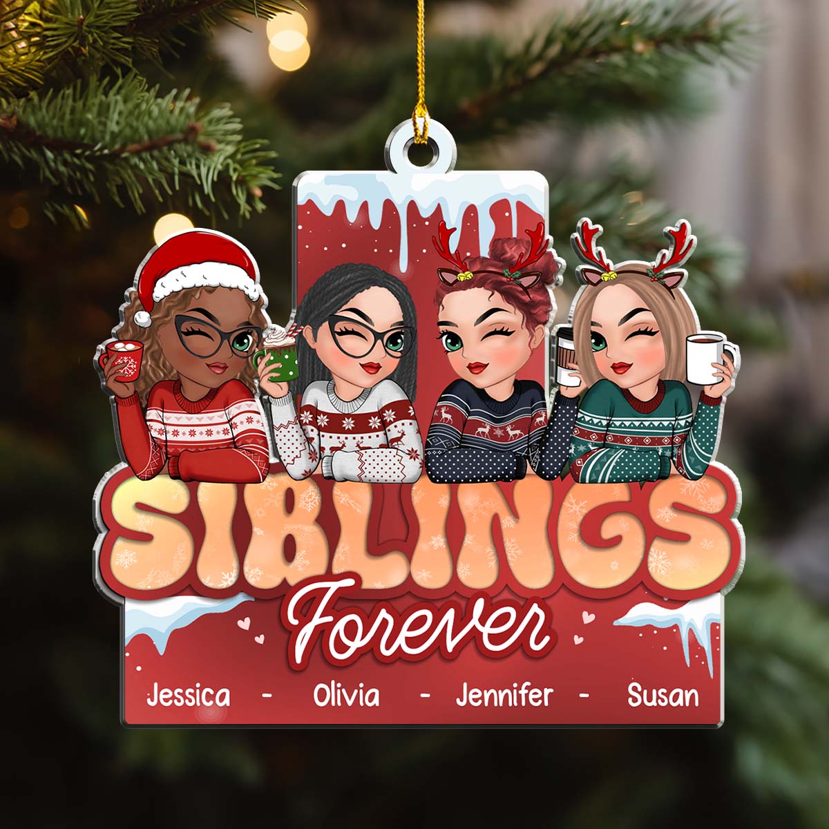 Custom Friendship Christmas Ornament, Best Friend Gift •  It Took Us A Long Time - Personalized Acrylic Ornament
