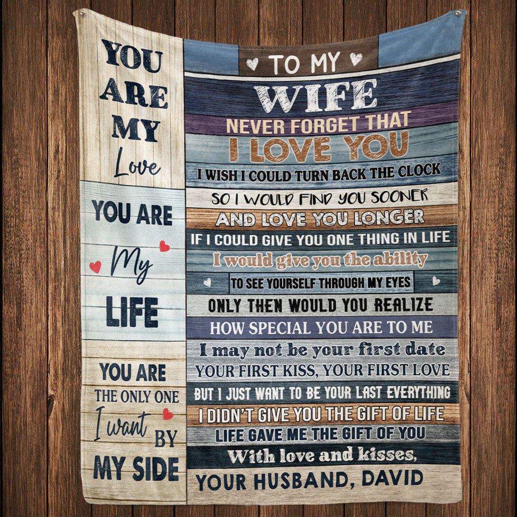 To My Wife - Personalized Fleece Blanket
