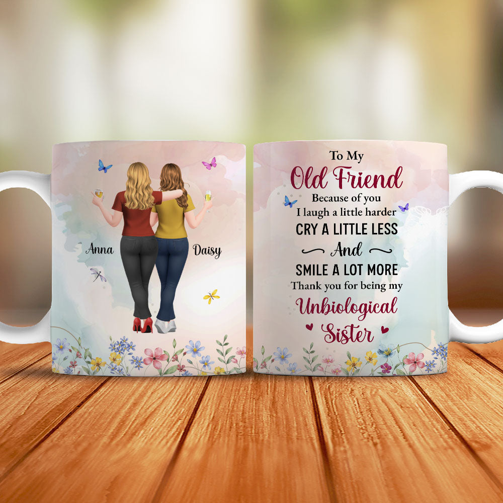 Custom Best Friend, Christmas & Birthday Friendship Keepsake Gift • Old Friend Unbiological Sister - Personalized Coffee Mug