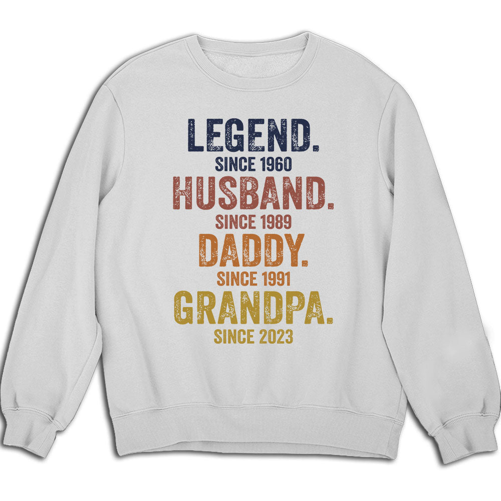 Custom Christmas & Birthday Gift for Dad, Grandpa • Legend Husband Dad Papa - Personalized Shirt Light Version