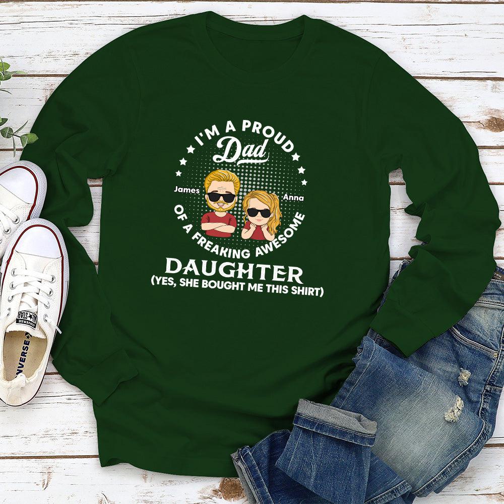 Custom Christmas & Birthday Gift for Dad, Grandpa • Freaking Awesome - Personalized Long Sleeve T-shirt