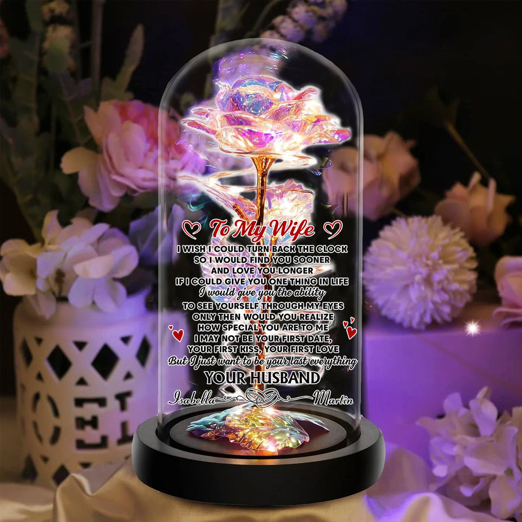I Wish I Could Turn Back The Clock - Personalized Sparkly Rose