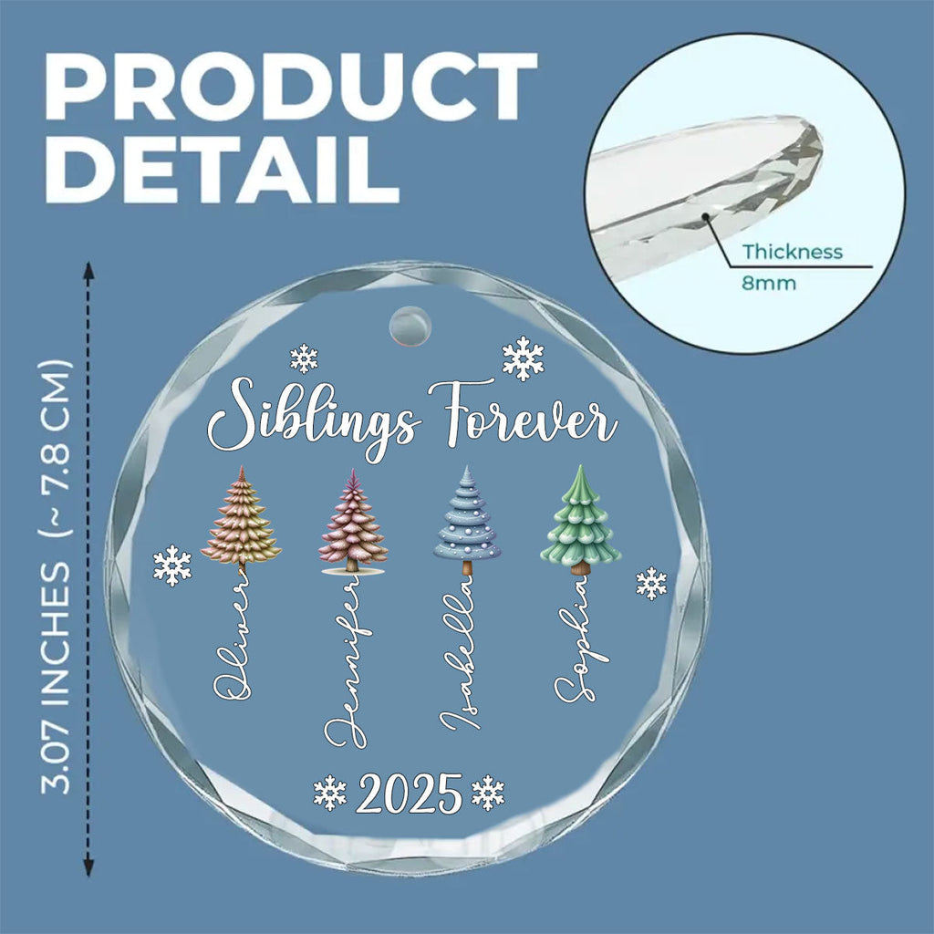 Custom Sister Christmas Ornament •  Together Is Always Better - Personalized Glass Ornament