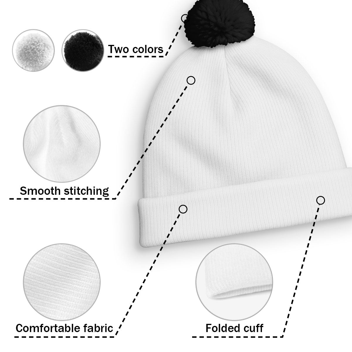 Custom Name Grandma Christmas Winter Hat • Blessed To Be Called Grandma - Personalized Bobble Beanie Hat