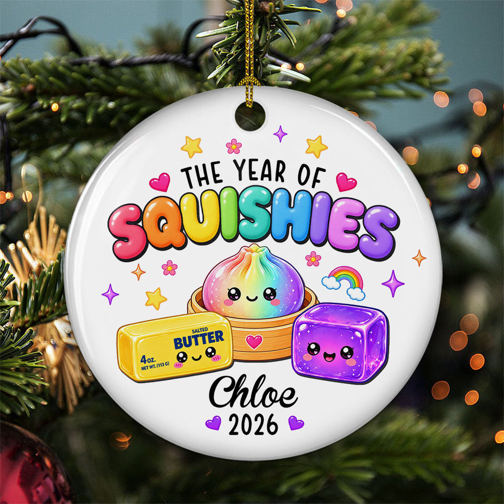 Custom Cute Gift For Kids 2026 Dumpling Squishy Hunter • Squishy Lover - Personalized Ceramic Ornament