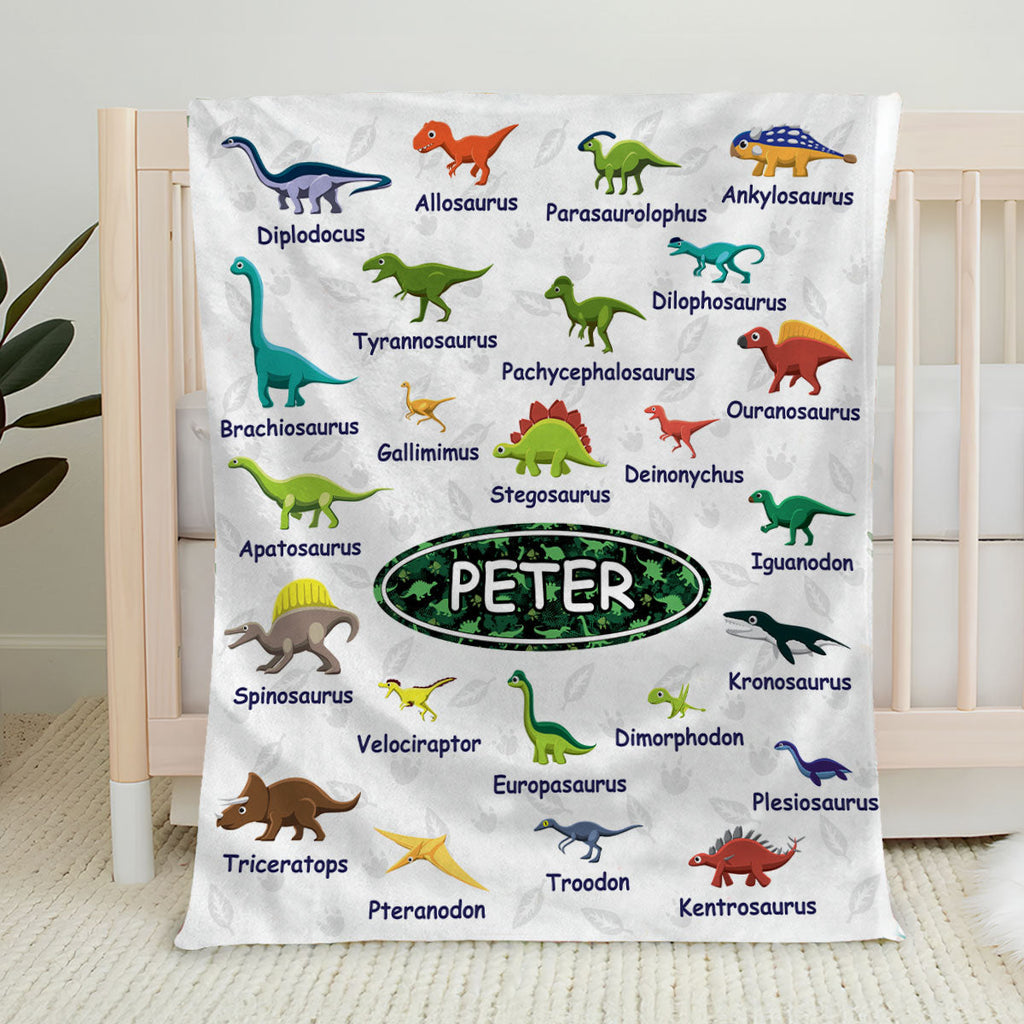 Dinosaurs - Personalized Fleece Blanket