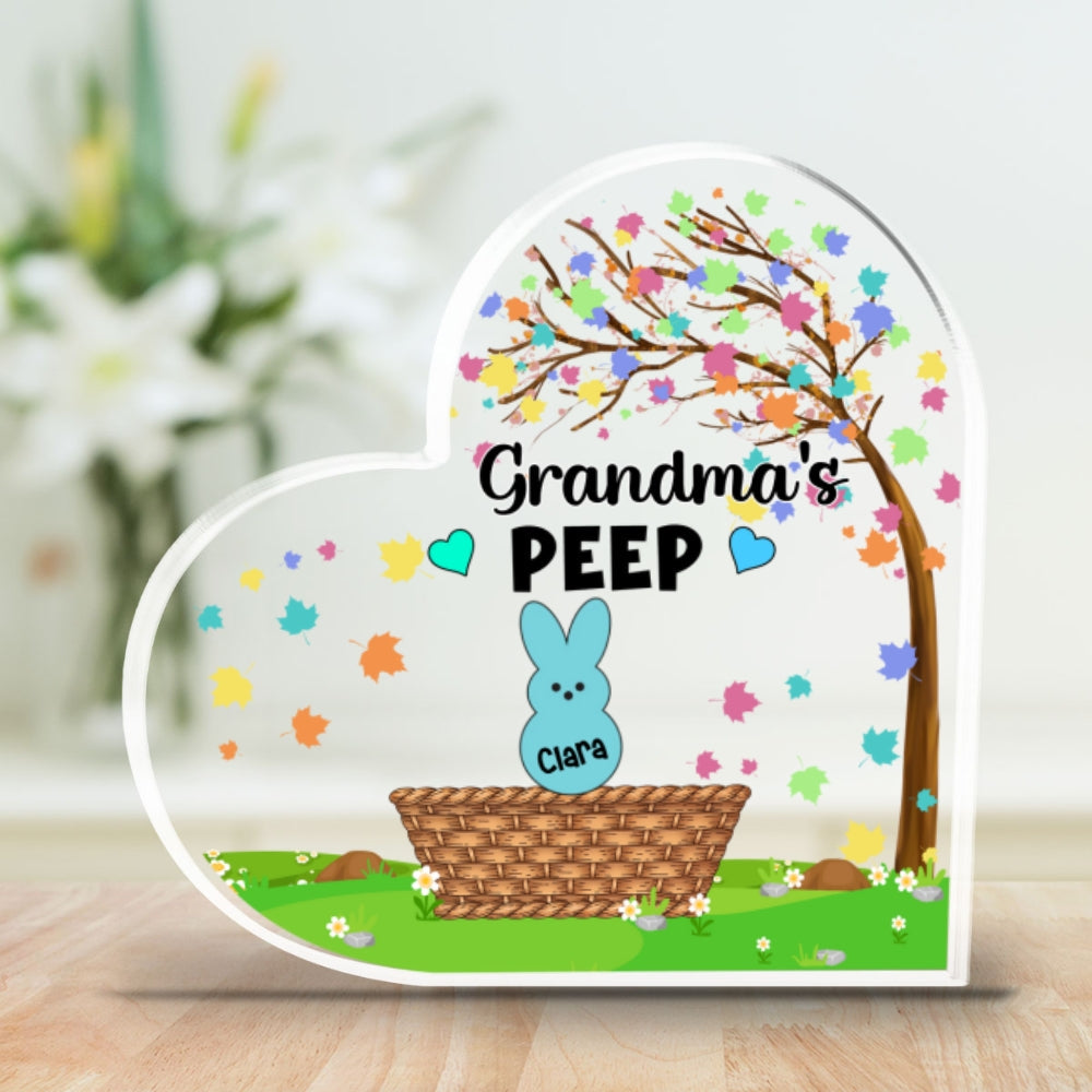 Custom Family Decor, Christmas Birthday Family Keepsake • Bunny Peep - Personalized Acrylic Plaque