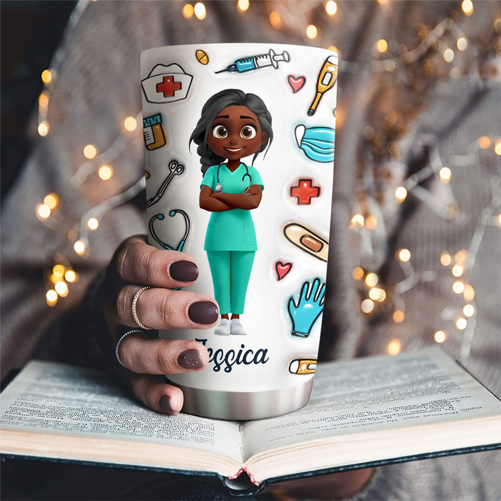 Nurse Nutrition Facts - Personalized 3D Inflated Effect Tumbler