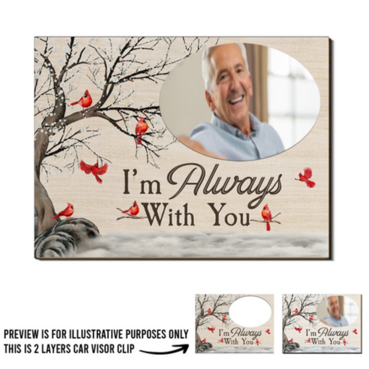 Always With You - Personalized Car Visor Clip