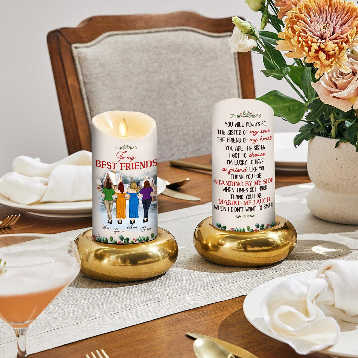 Christmas Cozy Crew - Personalized LED Candle