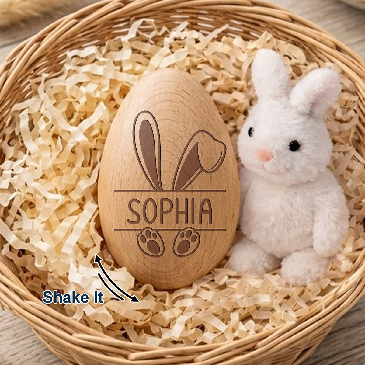 Easter Egg - Personalized Wooden Egg Shaker
