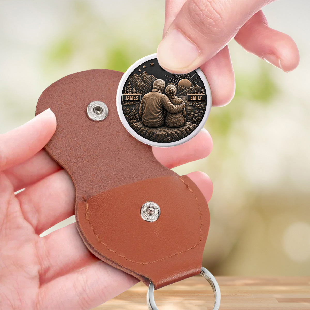 Custom Coin Keychain for Husband, Couple Anniversary Valentine's Day Gifts • Love Till The End - Personalized Pocket Hug