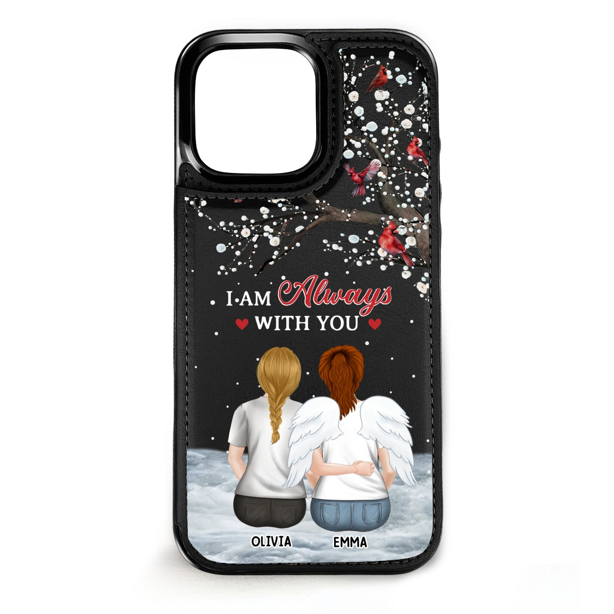 I Am Always With You - Personalized Leather Phone Case