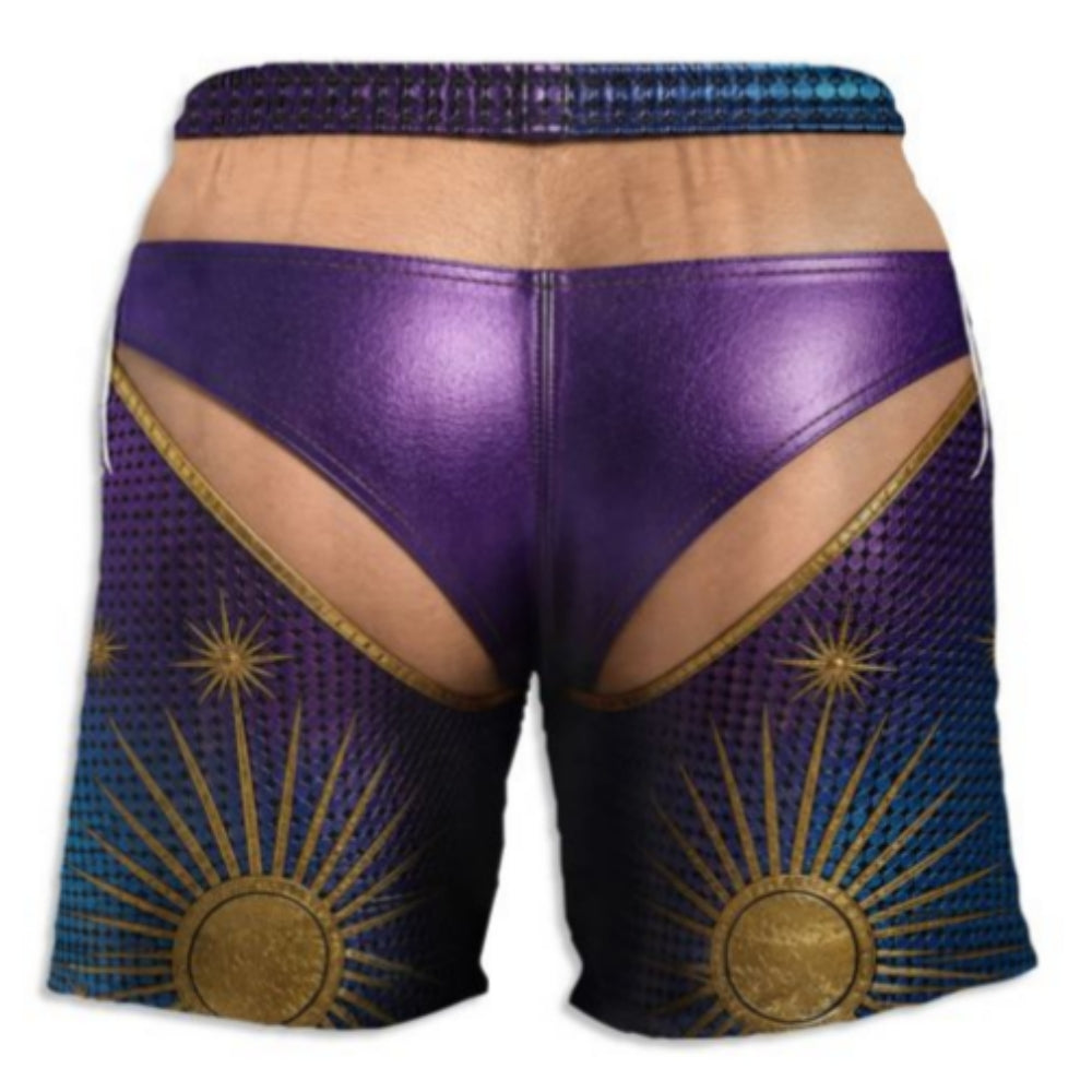 Custom Funny 3D Body Swim Trunks for Men, Birthday Summer Gift • Astro Peekaboo - Personalized Beach Shorts