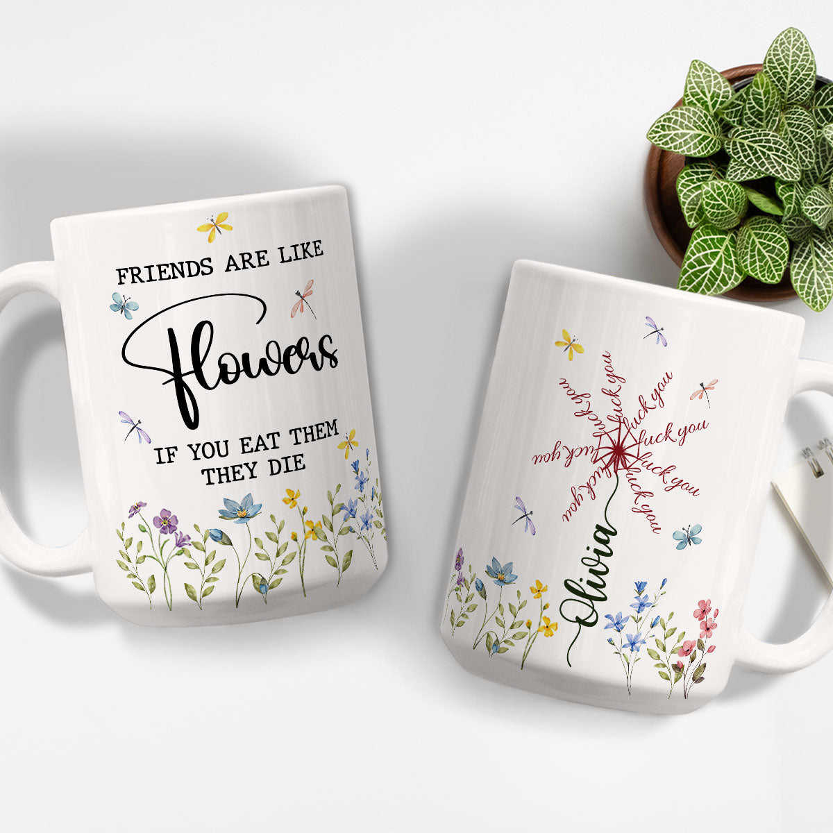 Custom Best Friend, Christmas & Birthday Friendship Keepsake Gift • Friends Wilt If You Munch - Personalized Coffee Mug