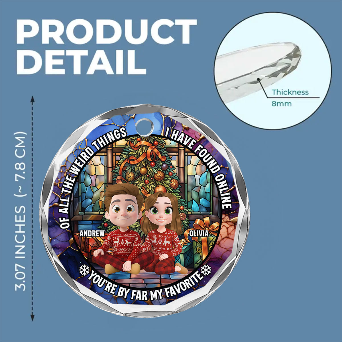 Custom Couple Christmas Ornament, Anniversary Gift •  I Have Found You Online - Personalized Glass Ornament