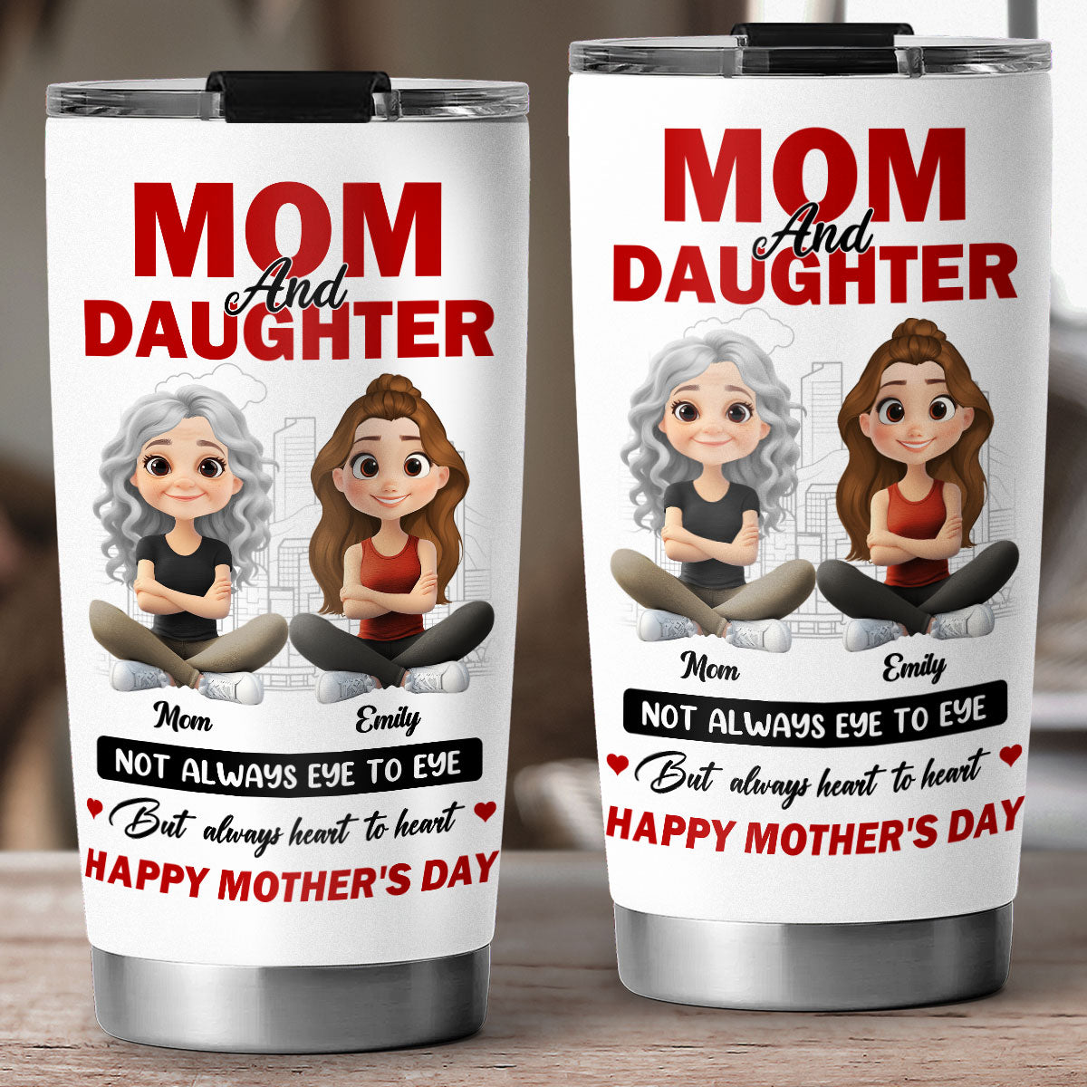 Custom Mother's Day Birthday Gifts For Daughter • We May Disagree Love Stays Strong - Personalized Tumbler