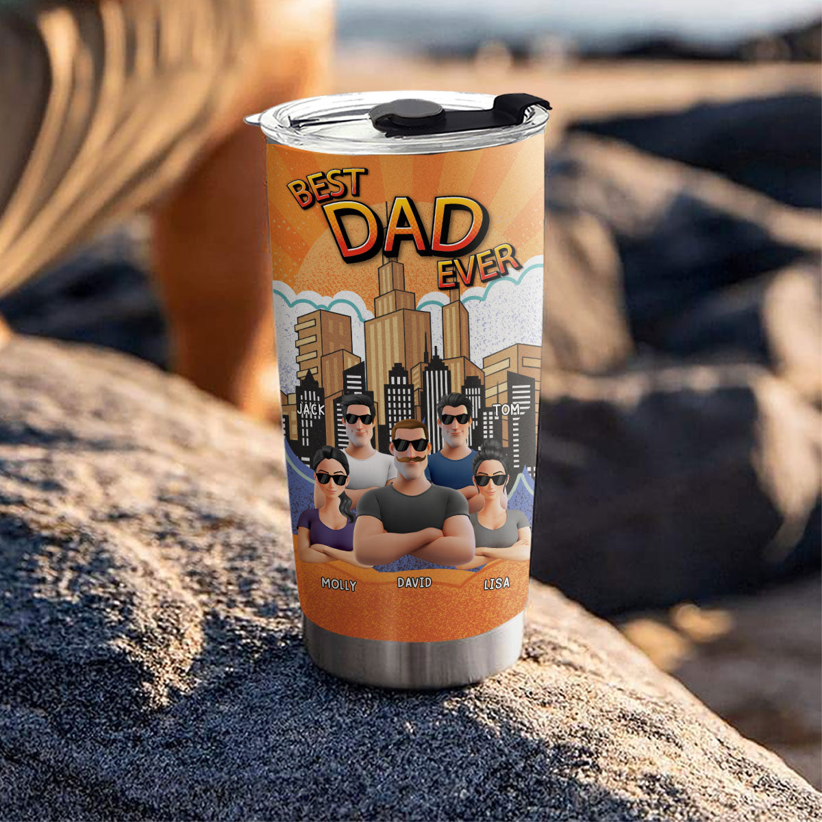 Custom Father's Day Birthday Gifts For Dad • Super Daddy - Personalized Tumbler