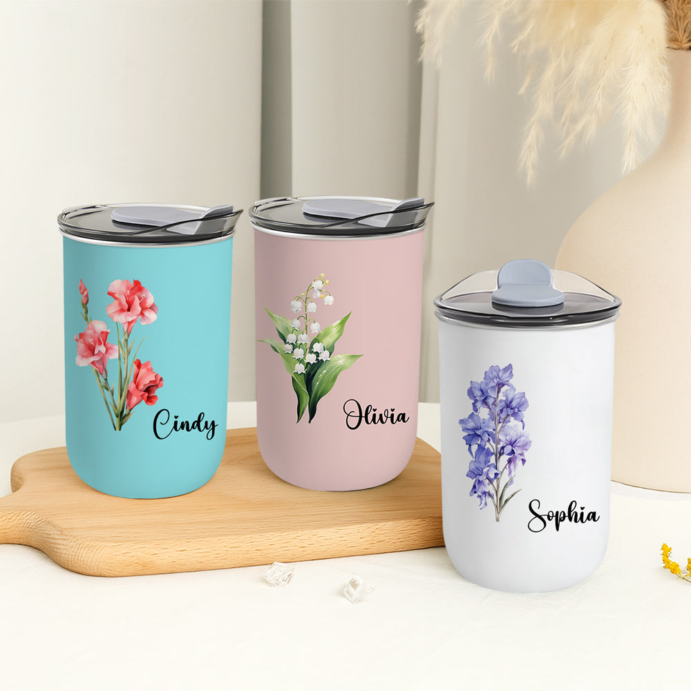 Custom Christmas Birthday Gifts For Best Friend • Birth Month Flower Gift - Personalized 10oz Tumbler