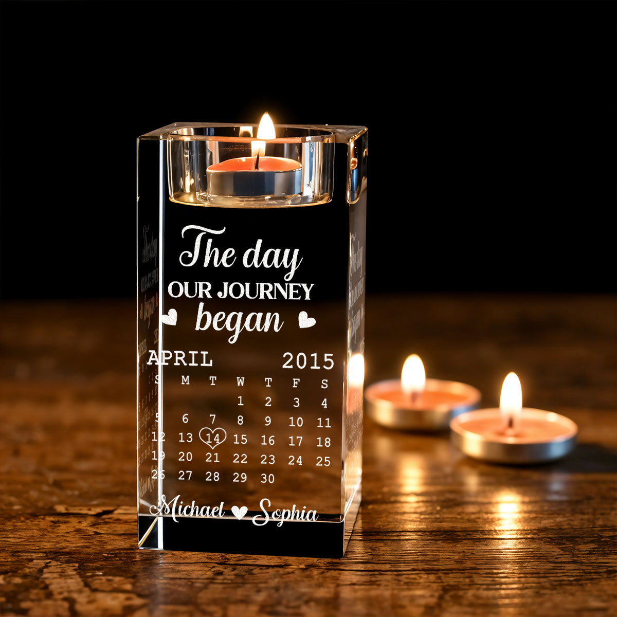 The Day - Personalized Crystal Candle Holder