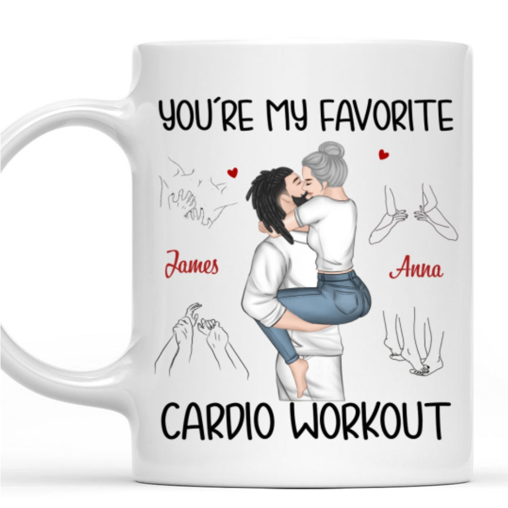Custom Anniversary Keepsake Gifts For Couple • My Favorite Cardio Version 2 - Personalized Coffee Mug