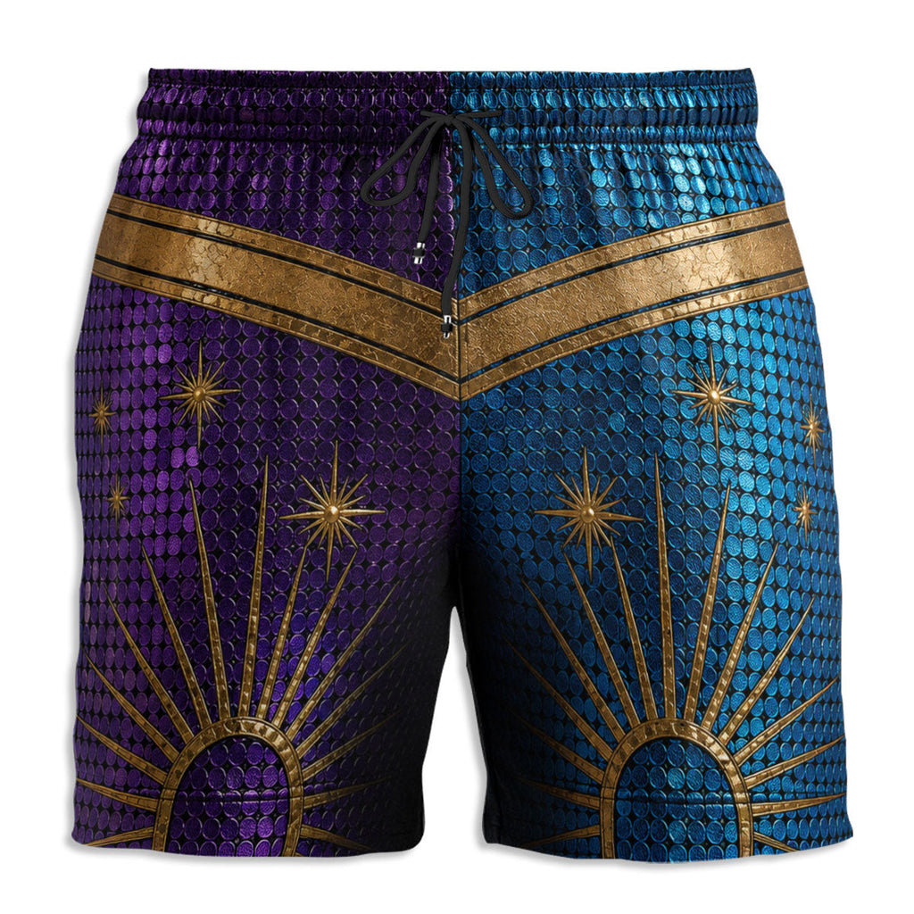 Custom Funny 3D Body Swim Trunks for Men, Birthday Summer Gift • Astro Peekaboo - Personalized Beach Shorts