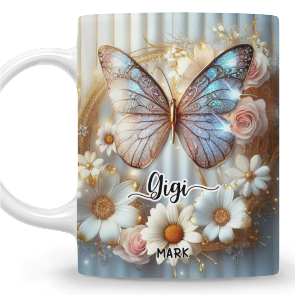 Custom Christmas & Birthday Gift For Grandma • Grandma And Grandkids Beautiful - Personalized 3D Effect Coffee Mug