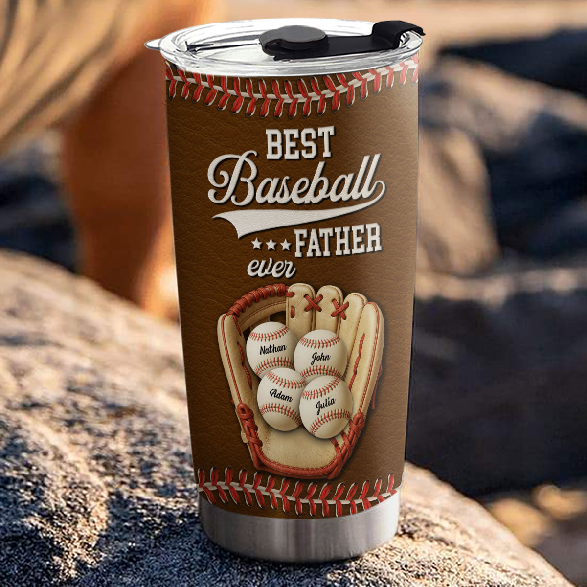 Custom Father's Day Birthday Gifts For Dad • Best Baseball Dad Ever - Personalized Tumbler