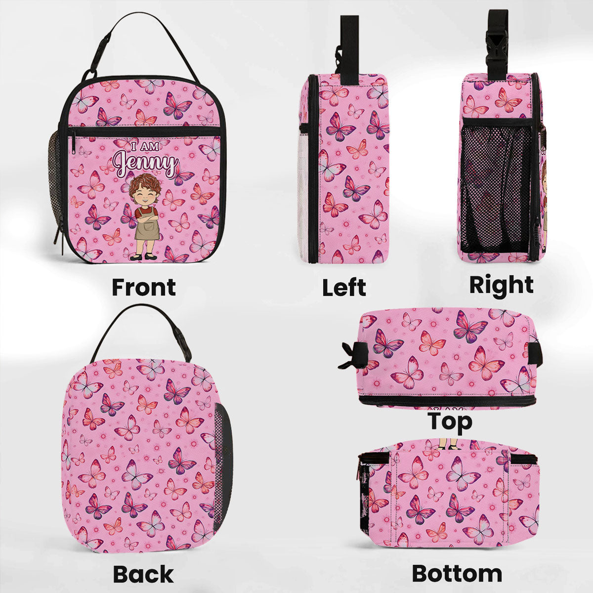 Butterfly Love - Personalized Insulated Lunch Bag