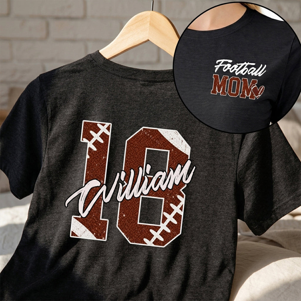 Custom Christmas & Birthday Keepsake Gift • Proud Football Mom - Personalized Shirt