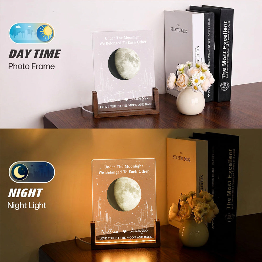 Custom Anniversary, Wedding, Christmas Gift For Husband, Him• Under The Moonlight - Personalized Night Light
