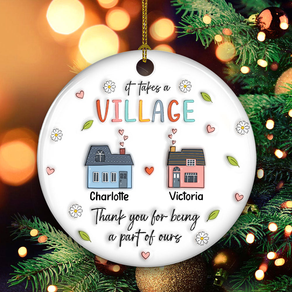 Custom Keepsake Christmas Ornament •  Thank You For Being A Part Of Ours - Personalized 3D Inflated Effect Ceramic Ornament