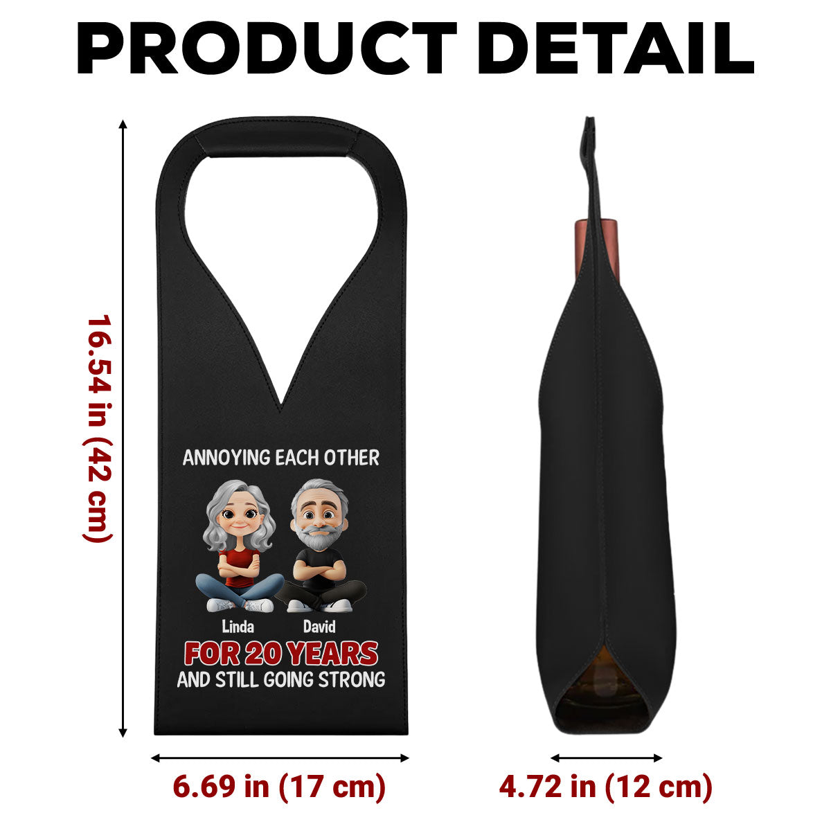 Annoying Each Other Since Day One - Personalized Leather Wine Bag
