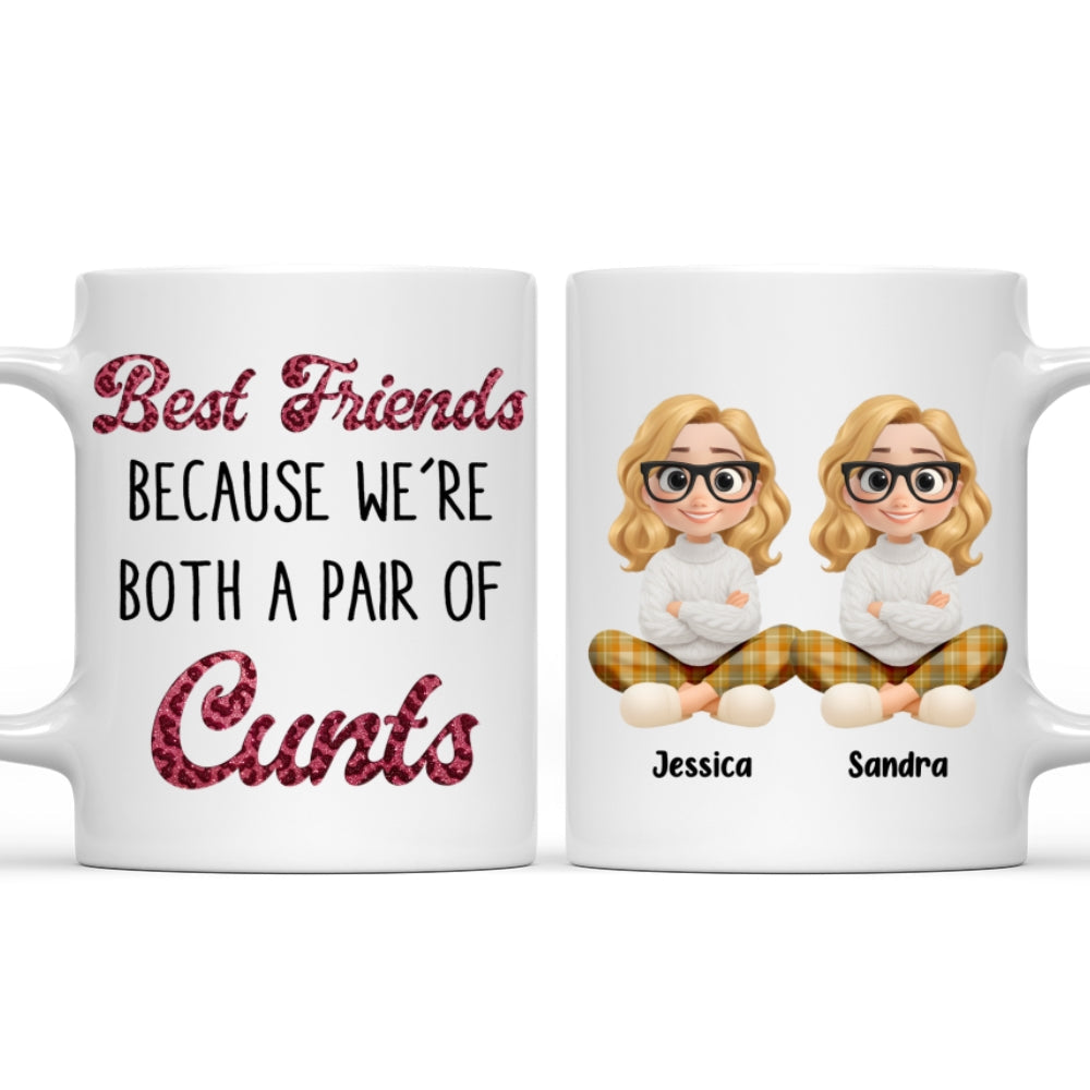 Custom Best Friend, Christmas & Birthday Friendship Keepsake Gift • Unfiltered Besties - Personalized Coffee Mug