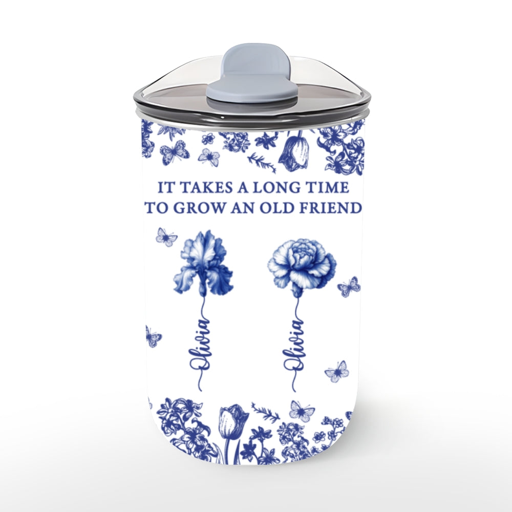 Custom Christmas Birthday Gifts For Best Friend • Grow An Old Friend Toile - Personalized 10oz Tumbler
